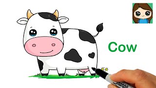 How to Draw a Cow Easy 🐮 [upl. by Nilad196]