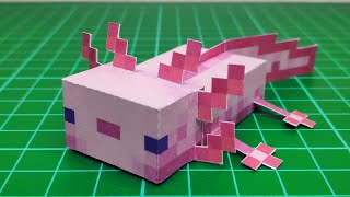 AXOLOTL MINECRAFT PAPERCRAFT [upl. by Aihsetel]