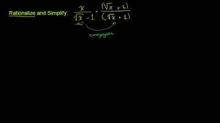 Rationalizing Denominators with Conjugates [upl. by Seniag]