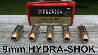 9mm 124 gr Federal HYDRASHOK Ammo Review [upl. by Erreid389]