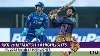 IPL 2022  MI VS KKR  MATCH 14  FULL MATCH HIGHLIGHTS [upl. by Eylk451]