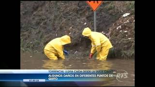 Fuertes lluvias causan estragos en Quito [upl. by Ahsia]