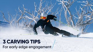 CARVING WITH EARLY EDGE ANGLES  3 skiing tips from a pro [upl. by Curtis]