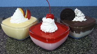 3 POSTRES CON SOLO 2 INGREDIENTES MUY FÁCILES RÁPIDOS Y ECONÓMICOS [upl. by Avat]