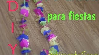 collar hawaiano para fiestas DIY manualidades [upl. by Dralliw]