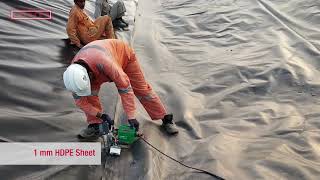 HDPE pond lining welding with Leister Twinny T [upl. by Maril672]