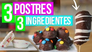 3 Postres con 3 Ingredientes SIN HORNO  RebeO [upl. by Spohr801]