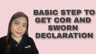 HOW TO GET COR AND SWORN DECLARATION IN BIR  BASIC STEPS [upl. by Olracnaig]