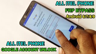 ALL ITEL PHONE FRP BYPASS amp GOOGLE ACCOUNT UNLOCK  Android 6  7  8  9 Without PC [upl. by Favata]