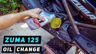 Yamaha Zuma  BWS 125 Oil Change  Mitchs Scooter Stuff [upl. by Asseneg83]