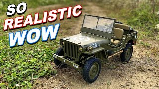 HUGE SCALE 4X4 Army Jeep RC Car Crawler  Rochobby 16 1941 MB  TheRcSaylors [upl. by Arahsal929]