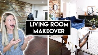 LIVING ROOM  ENTRYWAY MAKEOVER  MID CENTURY MODERN TRANSFORMATION [upl. by Dranik]