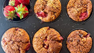 Výborné Jednoduché Veganské Jahodové Muffiny [upl. by Miof Mela]