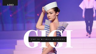 Gigi Hadid  Top 10 Runway Moments [upl. by Pitzer]