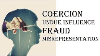 Coercion Undue Influence Fraud Misrepresentation  Indian Contract Act 1872  Law Guru [upl. by Enilada870]