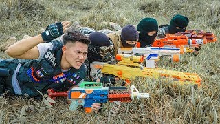 LTT Game Nerf War  Winter Warriors SEAL X Nerf Guns Fight Criminal Group Rocket NStrike Elite [upl. by Yhtac]