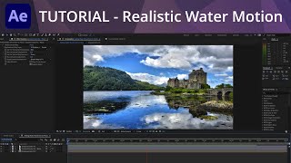 After Effects Tutorial  Realistic Water Motion Using Fractal Noise as Displacement Map [upl. by Hanyaz]