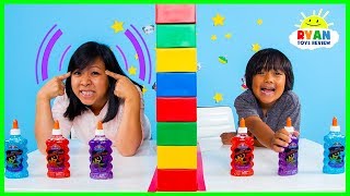 Twin Telepathy Slime Challenge Ryan vs Mommy [upl. by Eitirahc610]