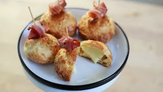 Savoury Profiteroles Filled With Mornay amp Bacon [upl. by Arbba]