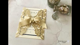 Glitter Wedding Invitation  Glamorous DIY Wedding Invitations in Gold [upl. by Rowan451]