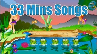 Five Frogs  Kids Popular  Nursery Rhymes by EFlashApps [upl. by Pearla]