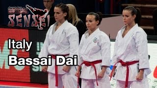 Italy female team  Kata Bassai Dai  21st WKF World Karate Championships Paris Bercy 2012 [upl. by Jagir683]