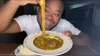 FUFU AND OKRA SOUP MUKBANG [upl. by Nimaj]