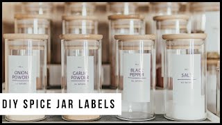 PANTRY ORGANIZATION  DIY Spice Jar Labels at Home [upl. by Ben]