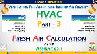 HVAC Ventilation Part 3 – Fresh Air Calculation ASHRAE 621 [upl. by Allyson]