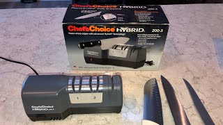 How to sharpen knives  Chefs Choice Hybrid Review [upl. by Ysied]