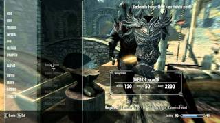 Skyrim Making Daedric ArmorWeapons [upl. by Nivag]