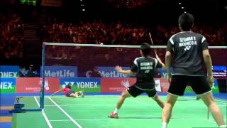 Badminton Highlights  Ahsan amp Setiawan vs Endo amp Hayakawa  All England 2014 MD Finals [upl. by Andersen]