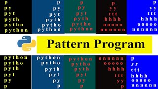 String Pattern  Python Pattern Programs [upl. by Orofselet87]