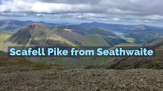 Scafell Pike from Seathwaite via the Corridor Route  3D Aerial FlyThrough Lake District Hiking [upl. by Viridis330]