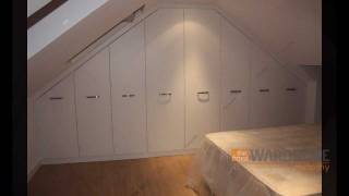 Fitted Wardrobes Sloping Loft Room White Slab [upl. by Ayomat]