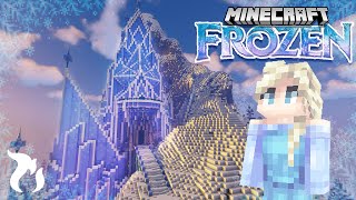 Building ELSAS ICE CASTLE in Minecraft [upl. by Epner]