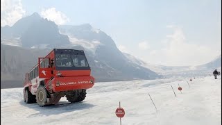 COLUMBIA ICEFIELD Glacier Adventure Tour in Jasper Alberta Canada Athabasca Glacier [upl. by Mamie]