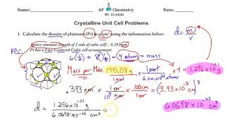 Unit Cell Calculations worksheet review [upl. by Aisan]