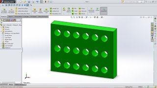 SolidWorks tutorial How to use Linear Pattern tool [upl. by Nosduj]