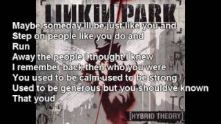 Linkin Park  A Place For My Head lyrics In vid and description [upl. by Aicilihp116]