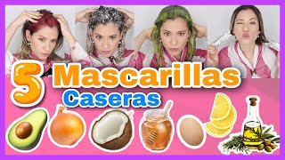 5 MASCARILLAS CASERAS PARA UN PELO HERMOSO HIDRATADO Y SIN PUNTAS ABIERTAS  NatyGloss [upl. by Akym8]