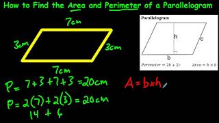 How to Find the Area and Perimeter of a Parallelogram [upl. by Matthus392]