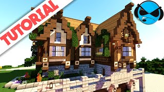 Minecraft How To Build A Large Medieval HouseLibrary [upl. by Annaert]