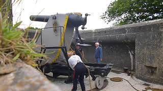 Firing the Moncrieff Disappearing Gun at Crownhill Fort [upl. by Delwin72]