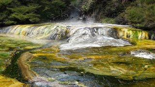 New Zealand  Rotorua  Geothermal Attractions  Waimangu Valley Lake Rotomahana amp Mount Tarawera [upl. by Enyrehtac689]