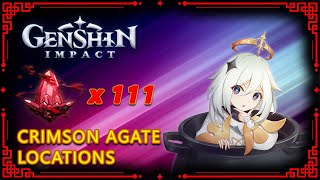 All 111 Crimson Agate Locations amp Map 『Genshin Impact』 [upl. by Eldwen]