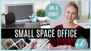 SMALL SPACE ORGANIZING 💙 Desk amp Office Makeover [upl. by Markland]