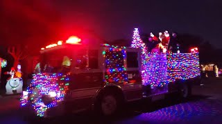 Santa Claus Fire Truck visits Harpers neighborhood San Antonio Fire Department [upl. by Yrrak]