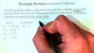 Physics  Example Problem Inelastic Collisions [upl. by Artkele]