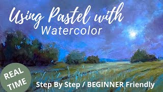 Using Pastel with Watercolor Tutorial  Beginner Friendly [upl. by Renner992]